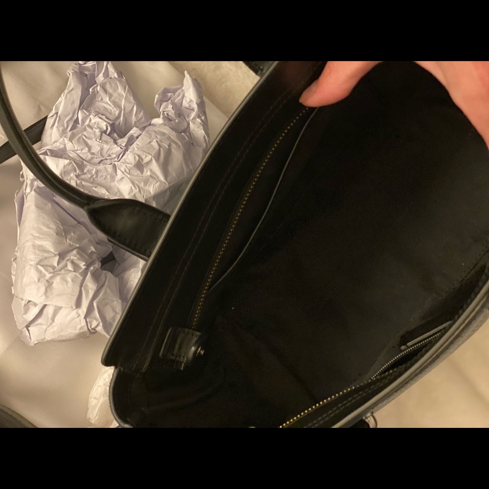 Rare Coach Swagger color block black leather & dark blue suede sides, crossbody - Picture 13 of 13